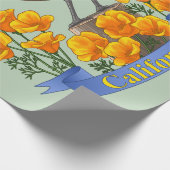 カリフォルニア州バードウズイルゴールデンポピー ラッピングペーパー (角)