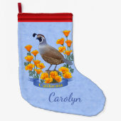 カリフォルニア州バードウズイルゴールデンポピー ラージクリスマスストッキング (正面)