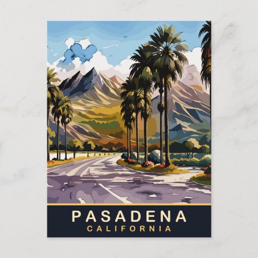 カリフォルニア州パサデナ住宅地 ポストカード (正面)