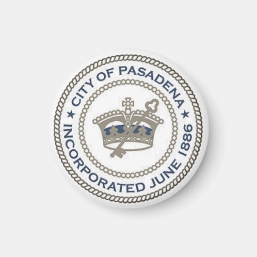 カリフォルニア州パサデナ市印 マグネット (正面)