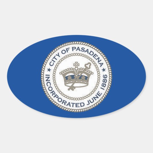 カリフォルニア州パサデナ市印 楕円形シール (正面)