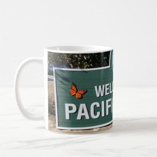 カリフォルニア州パシフィックグローブへようこそ コーヒーマグカップ (左)