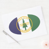 カリフォルニア州パロアルト州旗 楕円形シール (封筒)