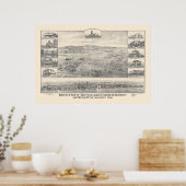 カリフォルニア州パロアルト。パノラママップ1888 (1658A) ポスター (キッチン)