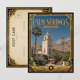 カリフォルニア州パームスプリングス アールデコ調 ゴールデンエイジ ヴィンテージ ポストカード