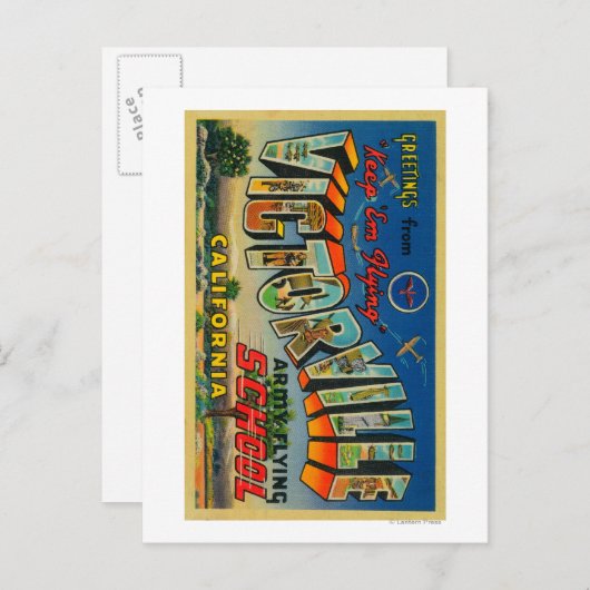 カリフォルニア州ビクトルビル – 陸軍学飛んでいる校 ポストカード (正面/裏面)