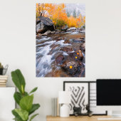 カリフォルニア州ビショップ・クリークに沿った秋 ポスター (ホームオフィス)