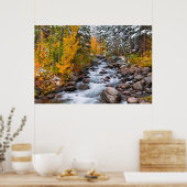 カリフォルニア州ビショップ・クリークに沿った秋 ポスター (キッチン)