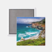 カリフォルニア州ビッグサーの海岸線 マグネット (正面/裏面)