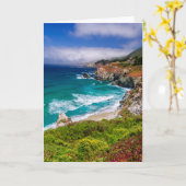 カリフォルニア州ビッグスール海岸線 カード (黄色い花)
