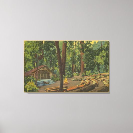 カリフォルニア州ビッグベイスン"キャンプファイアボウル"ビュー キャンバスプリント (正面)