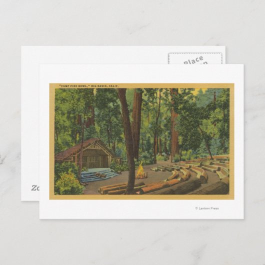 カリフォルニア州ビッグベイスン"キャンプファイアボウル"ビュー ポストカード (正面/裏面)