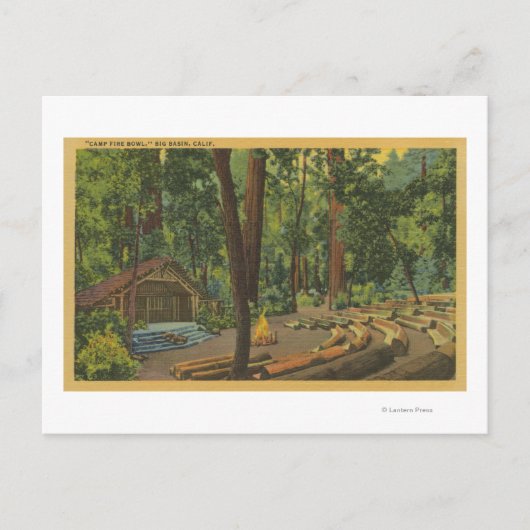 カリフォルニア州ビッグベイスン"キャンプファイアボウル"ビュー ポストカード (正面)