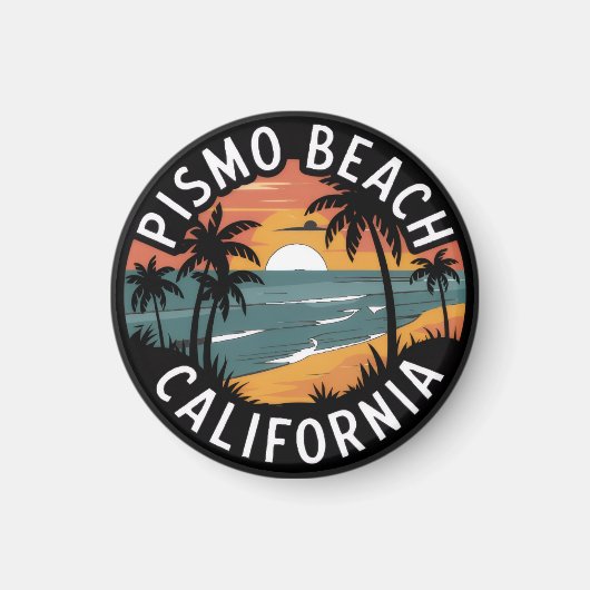 カリフォルニア州ピズモビーチの日の出 マグネット (正面)