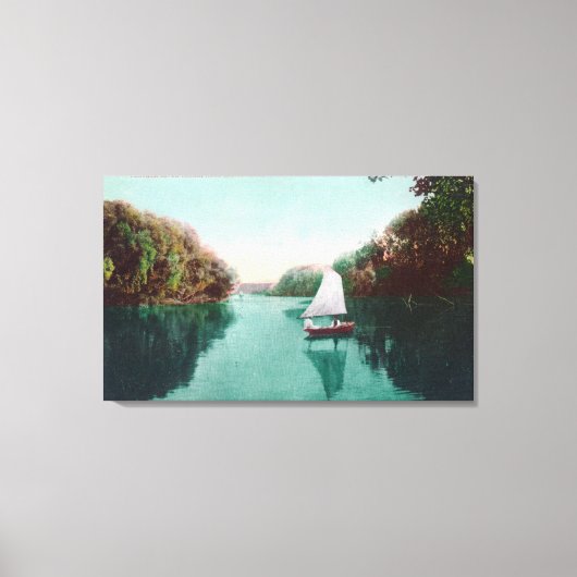 カリフォルニア州フェザー・リバー・マリズビルの帆船 キャンバスプリント (正面)