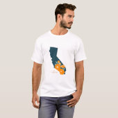 カリフォルニア州フラワーポッピーシルエットフローラ Tシャツ (正面フル)