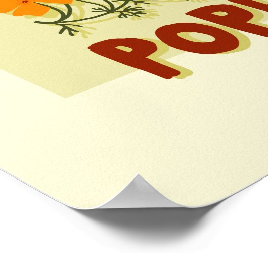 カリフォルニア州フラワーポピー野花 ポスター (角)