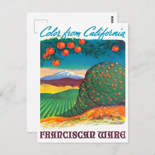 カリフォルニア州フランシスコ会のヴィンテージ旅行はがき ポストカード (正面/裏面)