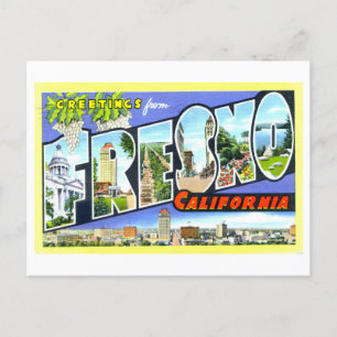 カリフォルニア州フレスノからのヴィンテージの挨拶 ポストカード