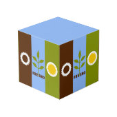 カリフォルニア州フレスノ市旗 フォトキューブ (裏面アングル)