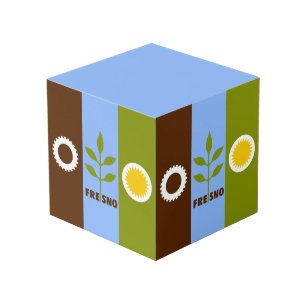 カリフォルニア州フレスノ市旗 フォトキューブ