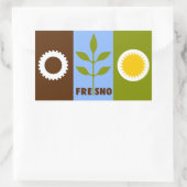 カリフォルニア州フレスノ市旗Rectangular Sti 長方形シール (バッグ)