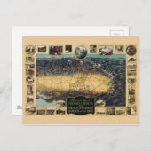 カリフォルニア州フレスノ郡の絵図（1923年） ポストカード (正面/裏面)