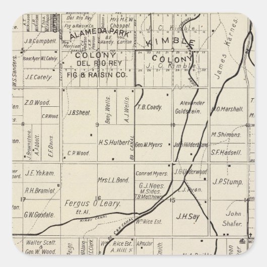 カリフォルニア州フレスノ郡2 スクエアシール (正面)