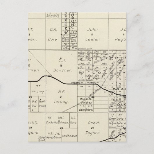 カリフォルニア州フレスノ郡4 ポストカード (正面)