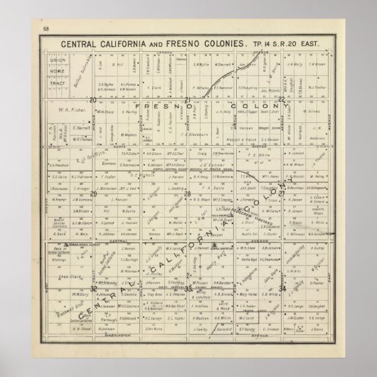 カリフォルニア州フレスノ郡 ポスター (正面)