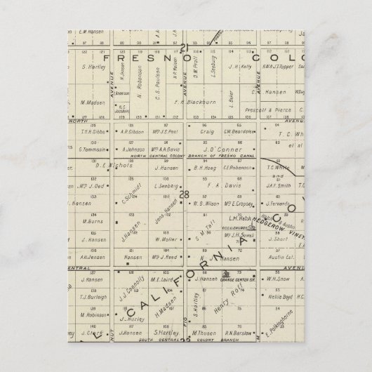 カリフォルニア州フレスノ郡 ポストカード (正面)