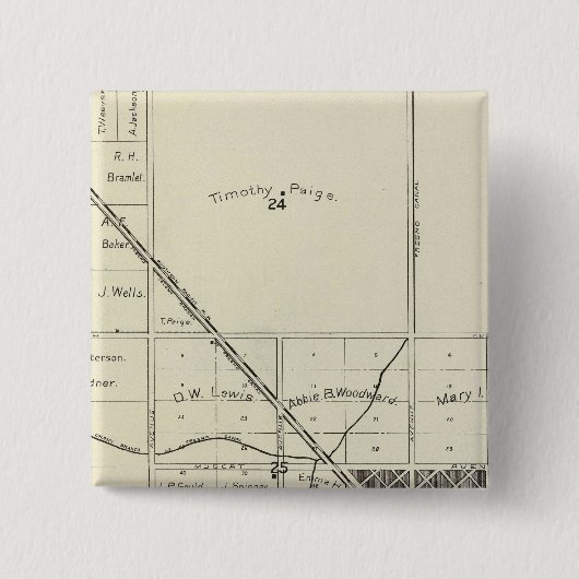カリフォルニア州フレズノ郡16 缶バッジ (正面)