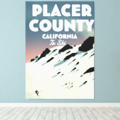 カリフォルニア州プレサー郡のスキー好き キャンバスプリント (インサイチュ (ウッドフロア))