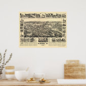 カリフォルニア州プレーサーヴィルの地図 – 1888 ポスター (キッチン)