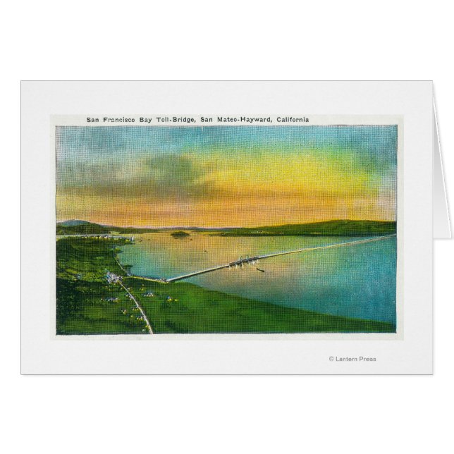 カリフォルニア州ヘイワードへのベイブリッジの空中表示 (正面横)