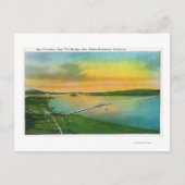 カリフォルニア州ヘイワードへのベイブリッジの空中表示 ポストカード (正面)