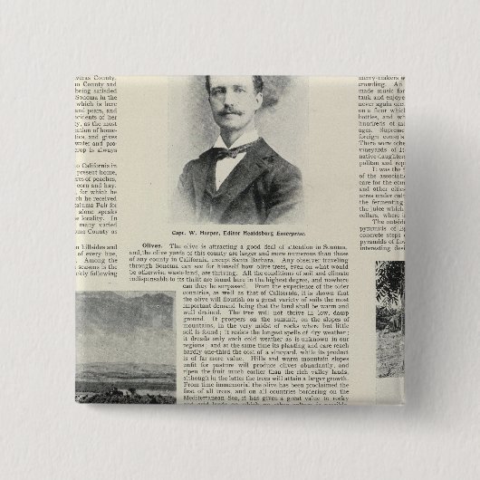 カリフォルニア州ヘルズバーグ 缶バッジ (正面)