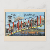 カリフォルニア州ベーカーズフィールドからの挨拶ヴィンテージ ポストカード (正面)