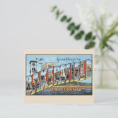 カリフォルニア州ベーカーズフィールドからの挨拶ヴィンテージ ポストカード (スタンド正面)