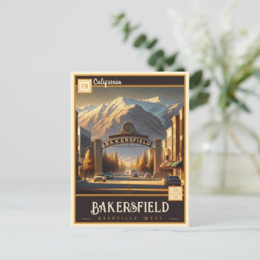 カリフォルニア州ベーカーズフィールド |ヴィンテージはがき ポストカード (スタンド正面)