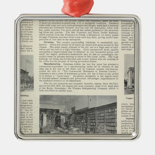 カリフォルニア州ペタルマ メタルオーナメント (正面)