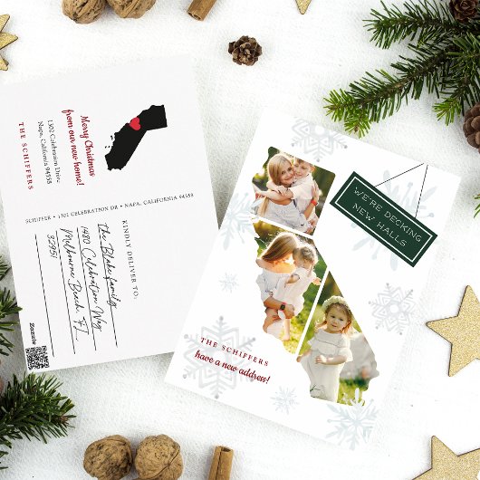カリフォルニア州ホリデー引越し案内はがき シーズンポストカード
