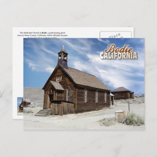 カリフォルニア州ボディ幽霊町メソジスト教会 ポストカード (正面/裏面)