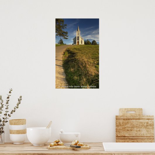 カリフォルニア州ボデガのアビラ教会の聖テレサ ポスター (キッチン)