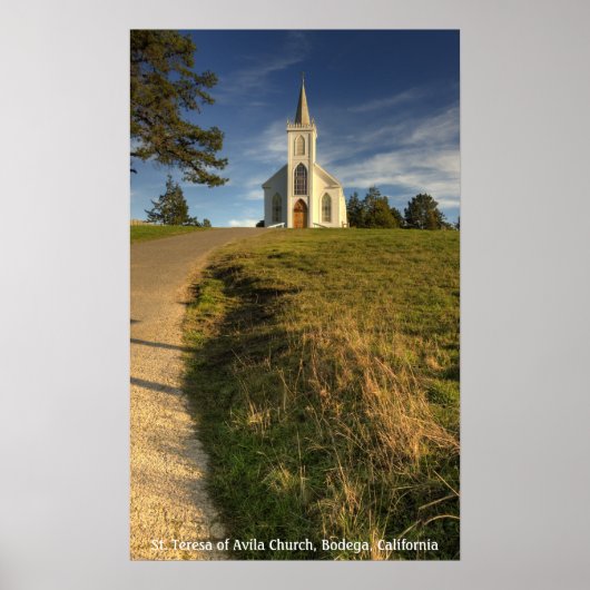 カリフォルニア州ボデガのアビラ教会の聖テレサ ポスター (正面)