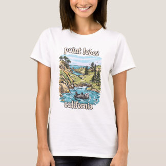 カリフォルニア州ポイントロボス公園 カワイイ レトロ風 景色 Tシャツ