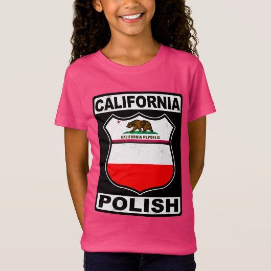 カリフォルニア州ポーランドアメリカ人 Tシャツ (正面)