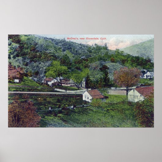 カリフォルニア州マクレーの空中表示 ポスター (正面)