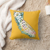 カリフォルニア州マップイラストレーション クッション (ブランケット)