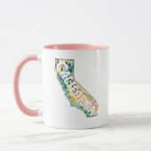 カリフォルニア州マップイラストレーション マグカップ (左)